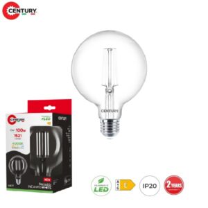Lampada GloboLED a Filamento Bianco E27 11,5w Luce Natura 1521 Lumen G125 Incanto White